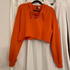 Forever 21 cropped orange hoodie